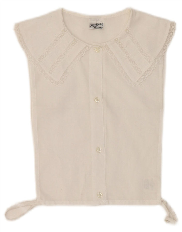 Vintage Womens Sleeveless Shirt Blouse IT 46 Large White Polyester