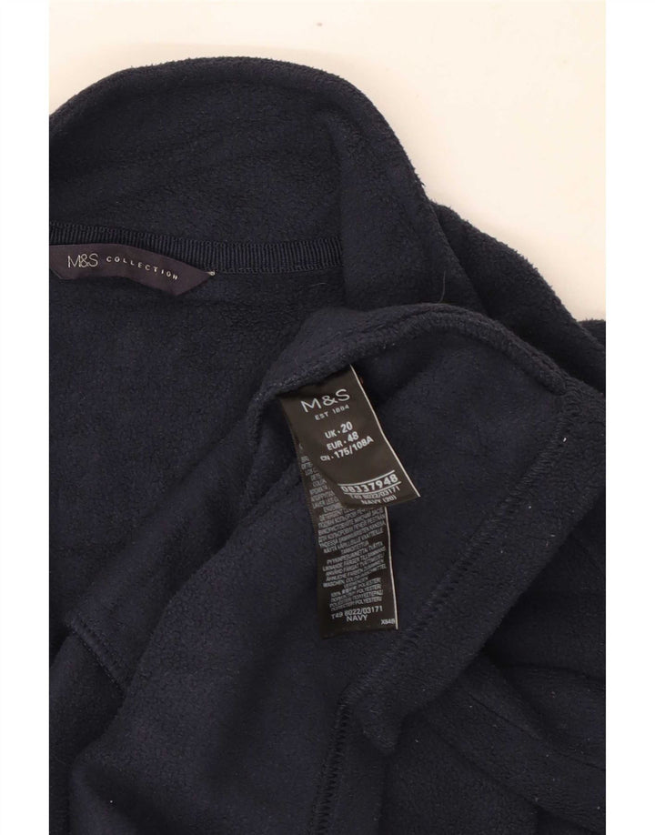 Marks & Spencer Womens Fleece Jacket UK 20 2XL Navy Blue Polyester