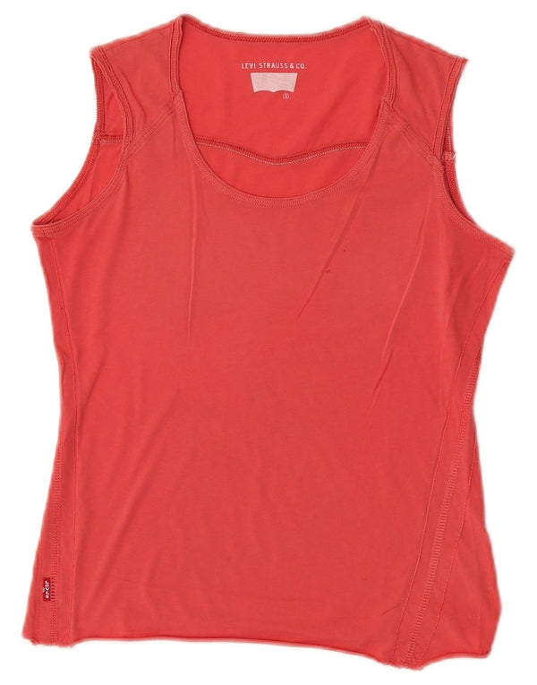Levi's Womens Crop Vest Top UK 10 Lille rød bomuld