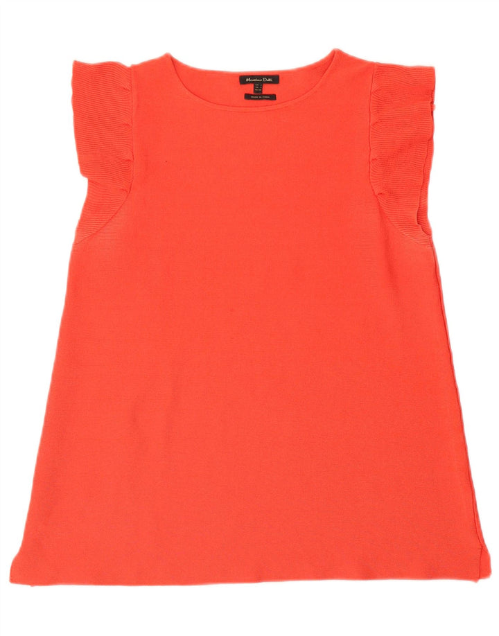 Massimo Dutti Womens Blouse Top UK 10 Small Red
