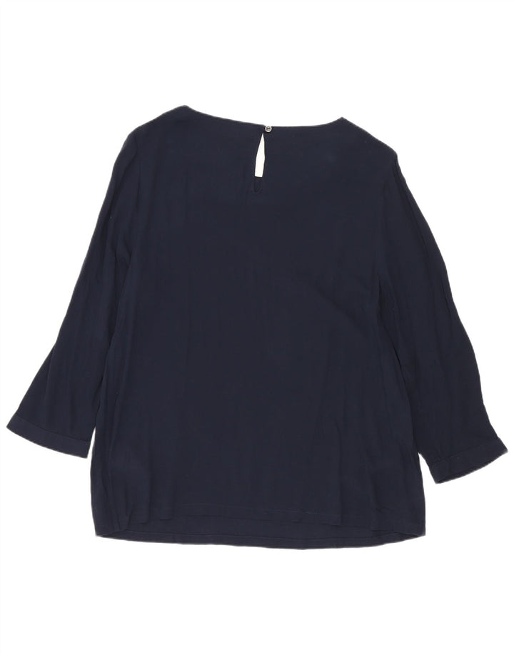 White Stuff Womens 3/4 Sleeve Blouse Top UK 10 Small Navy Blue Spotted