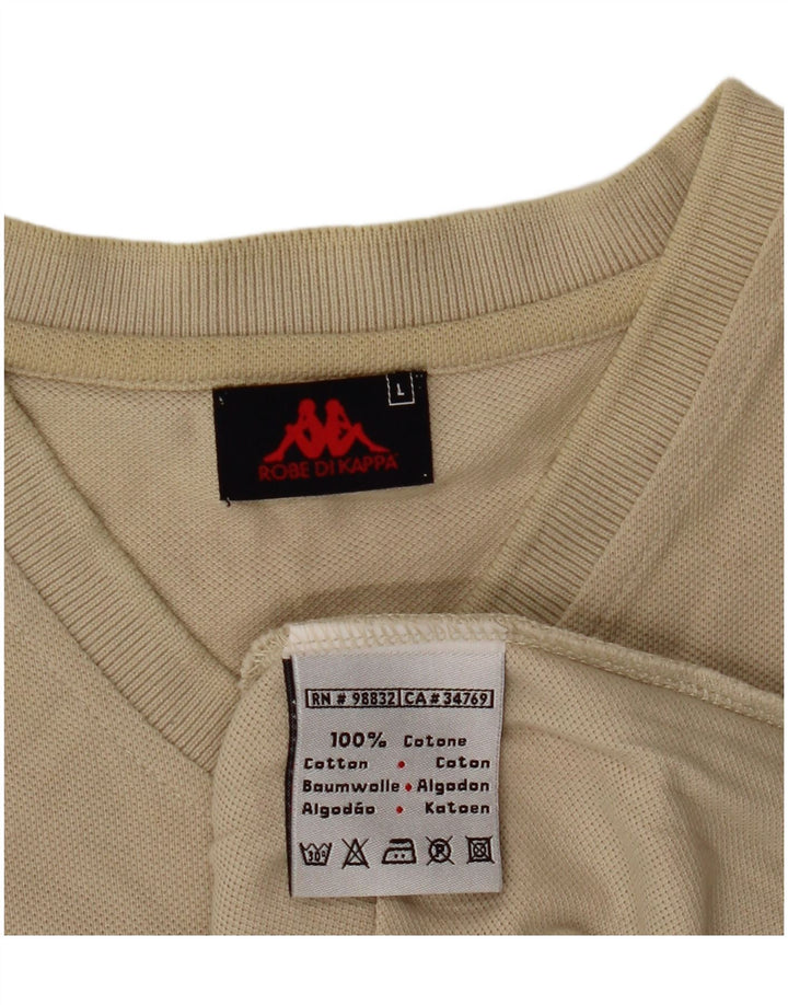 Kappa Mens T-Shirt Top Large Beige Cotton