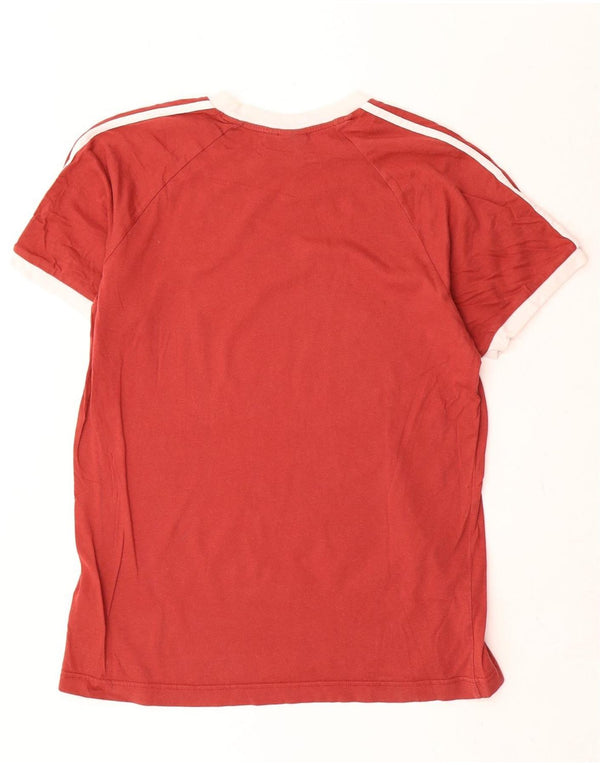Adidas Mens Graphic T-Shirt Top Large Red Colourblock Cotton