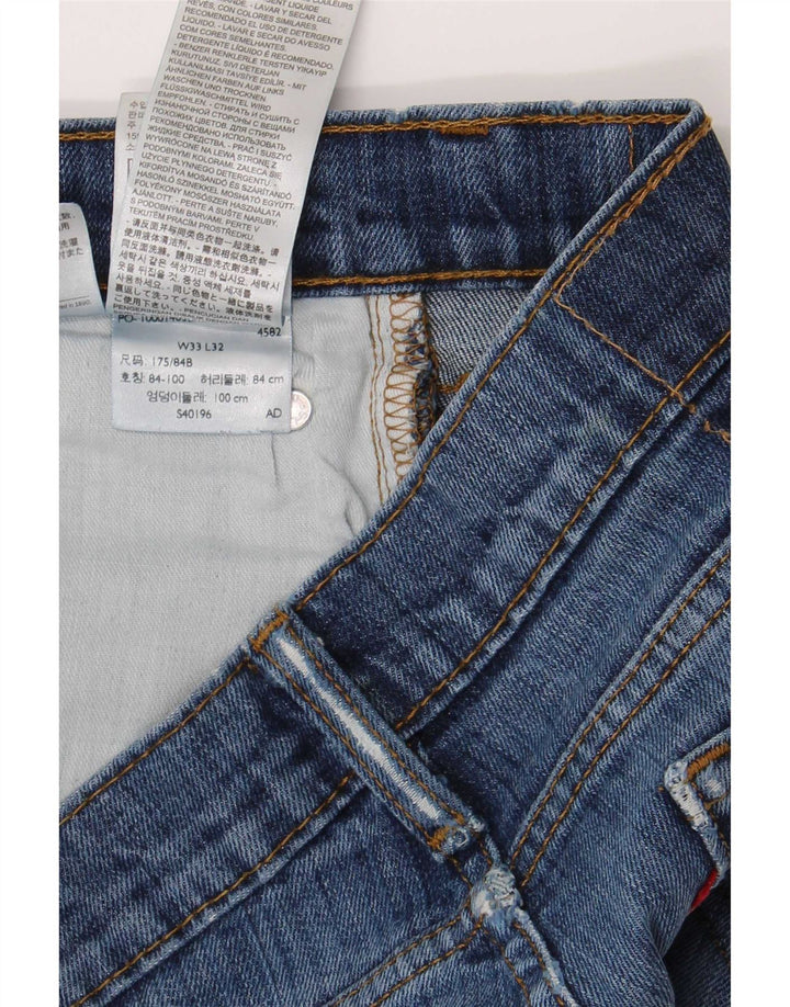 Levi's Slim Jeans til mænd W33 L32 blå bomuld