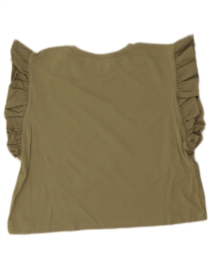 Zara Womens Crop Top UK 12 Medium Green