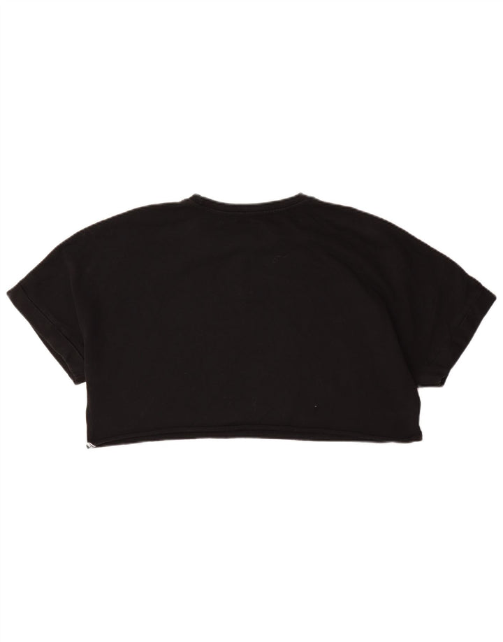 ZARA Womens Oversized Crop T-Shirt Top UK 14 Medium Black