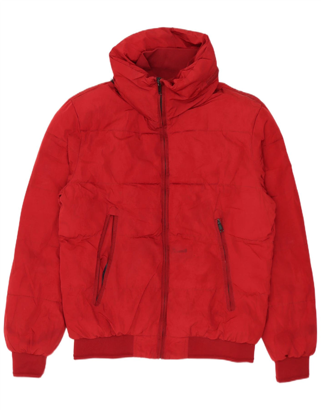 ZARA Mens Padded Jacket UK 40 Large Red Polyester