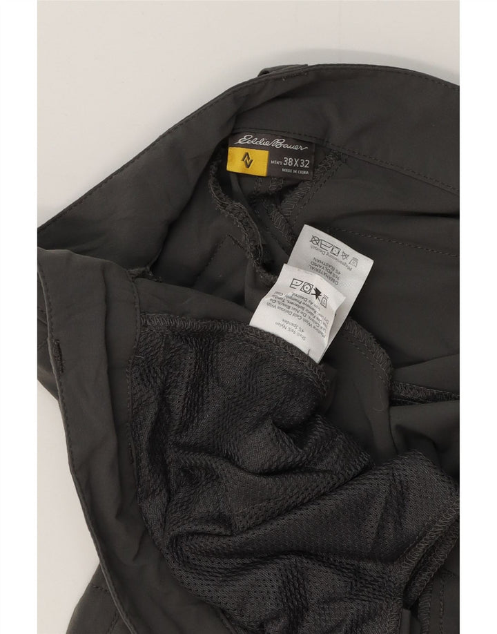 EDDIE BAUER Mens Slim Cargo Trousers W38 L32 Grey Nylon