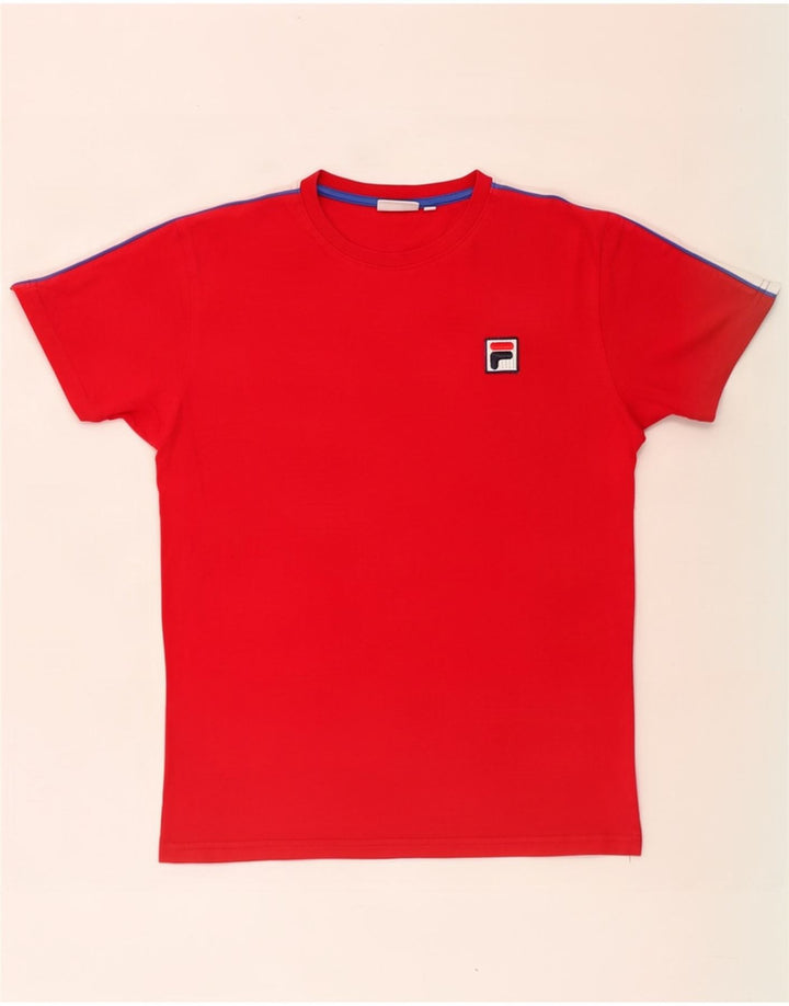 Fila Herre T-Shirt Top Lille Rød Colourblock