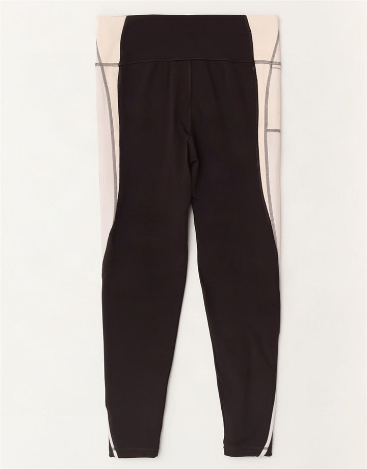 Damskie legginsy Puma UK 16, duży, czarny poliester z blokami kolorów