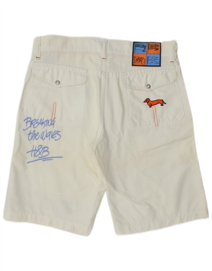 Harmont & Blaine Mens Graphic Chino Shorts IT 48 Medium W30 White Cotton