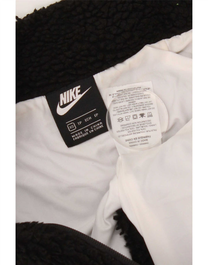 Nike Dame Grafisk Oversized Fleecejakke UK 6 XS Sort Polyester