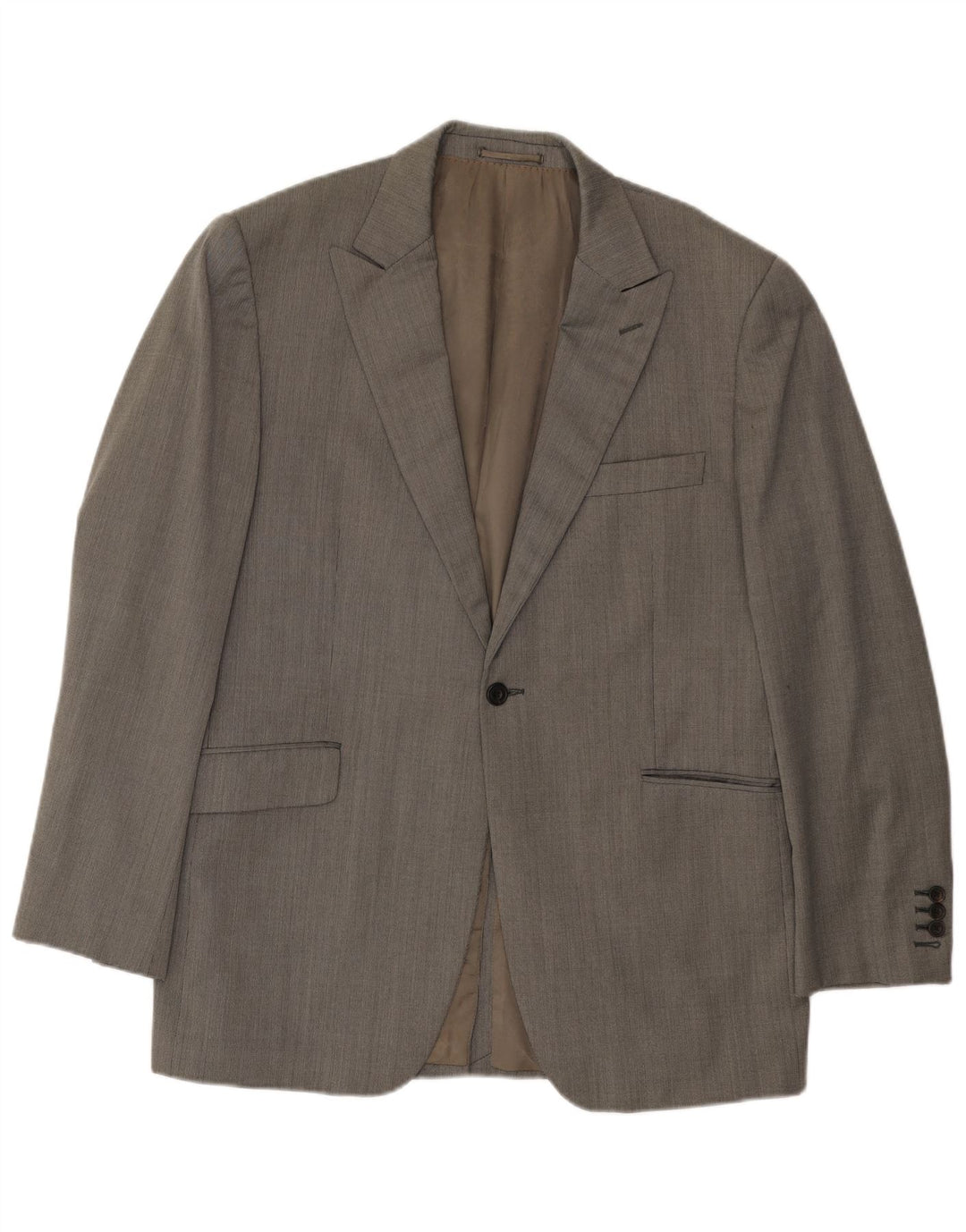 Aquascutum Herre 1-knaps blazerjakke UK 44 2XL Grå sildebensuld