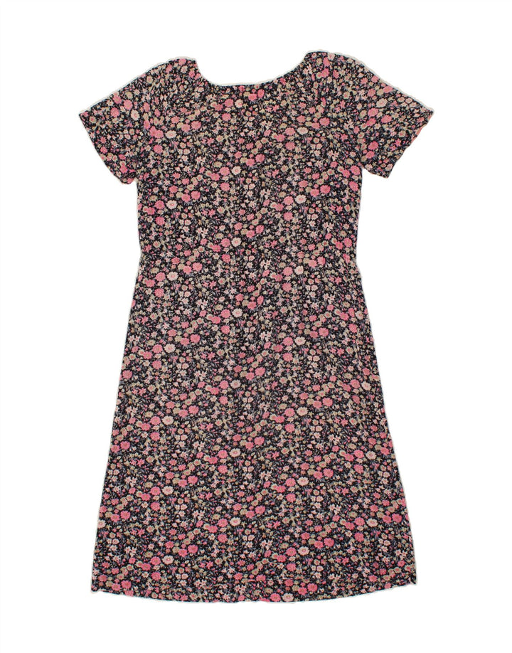 VINTAGE Womens Basic Dress UK 14 Medium Multicoloured Floral Vintage Vintage and Second-Hand Vintage from Messina Hembry 