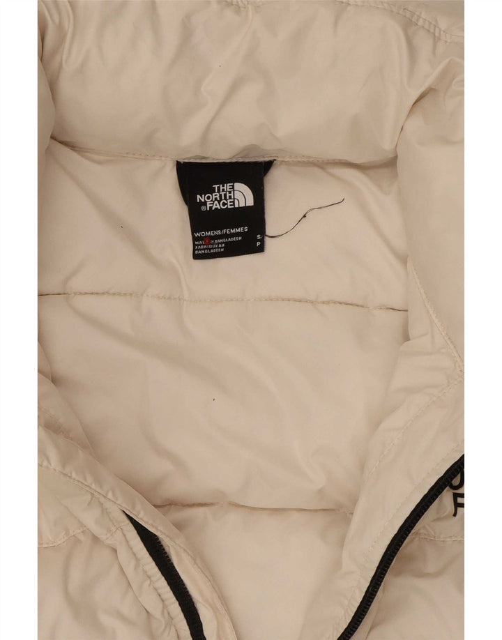 Jaqueta acolchoada com capuz feminina The North Face UK 10 poliéster branco pequeno