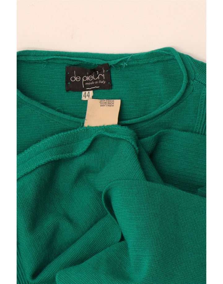 De Pietri Womens Jumper Dress IT 44 Medium Green Wool