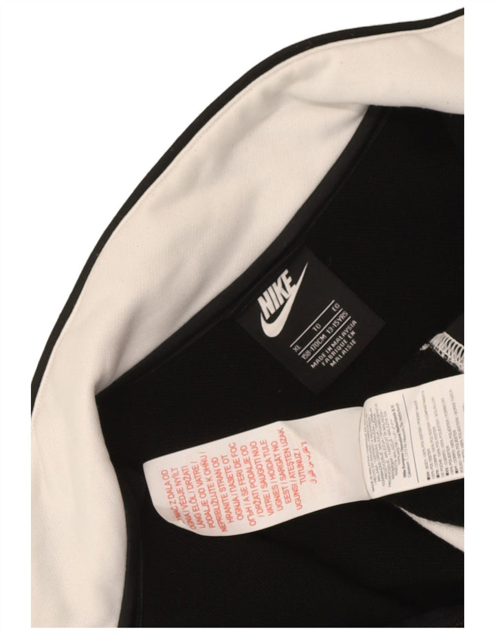 Nike Boys Tracksuit Top Jacket 13-14 Years XL Black Colourblock Polyester