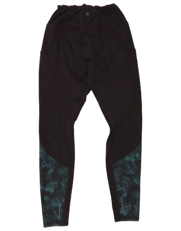 ATHLETA Womens Leggings UK 12 Medium  Black Floral Polyester