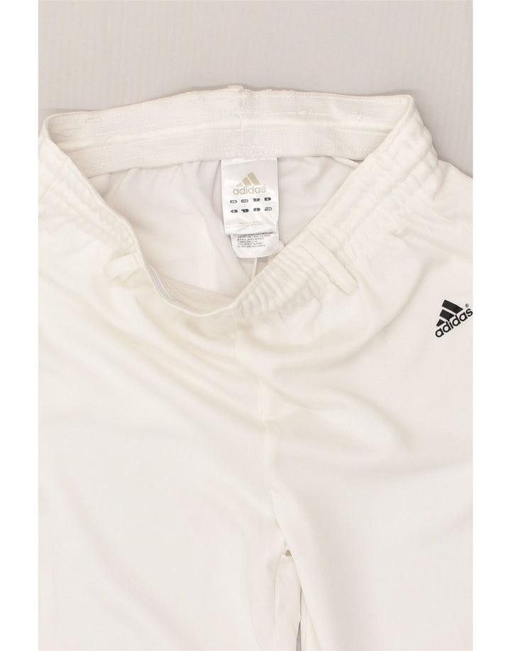 ADIDAS Girls Tracksuit Trousers 12-13 Years Large White Polyester | Vintage Adidas | Thrift | Second-Hand Adidas | Used Clothing | Messina Hembry 
