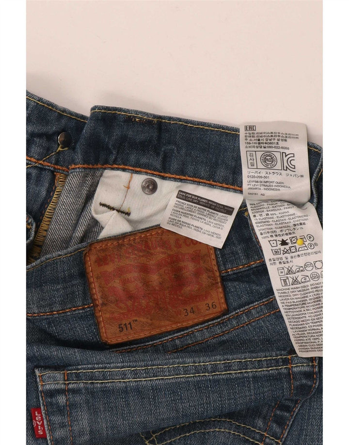 Levi's Herre 511 Slim Jeans W34 L36 Blå Bomuld