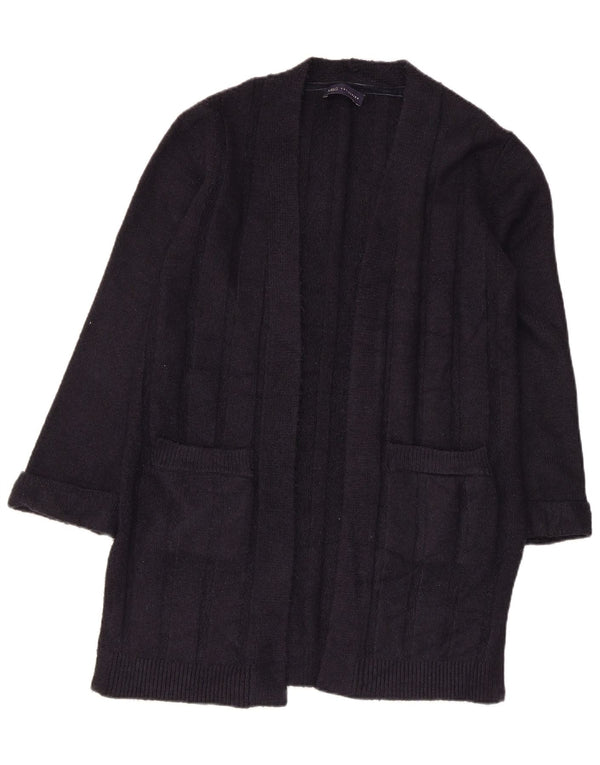 Marks & Spencer Womens Longline Open Cardigan Sweater UK 10 Small Navy Blue