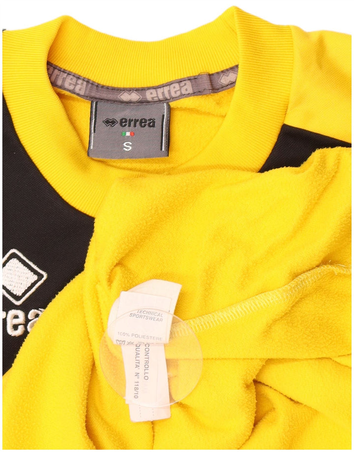Errea Mens Graphic T-Shirt Top Small Yellow Colourblock Polyester