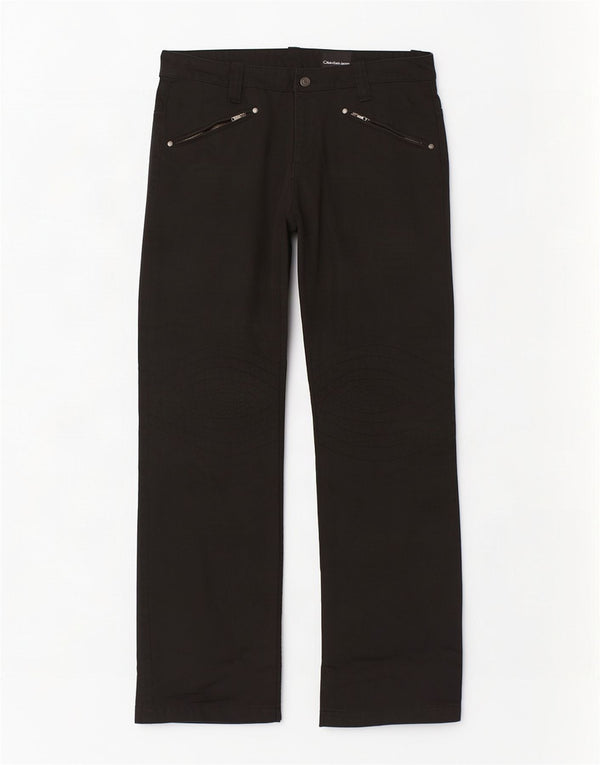 Pantaloni casual bootcut da uomo Calvin Klein W33 L34 cotone nero