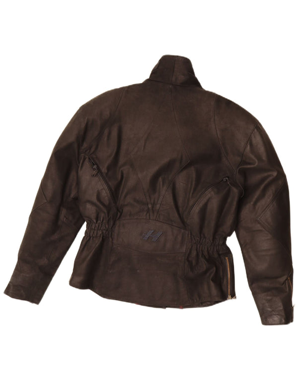 Held Dame Læder Biker Jacket UK 12 Medium Sort Læder