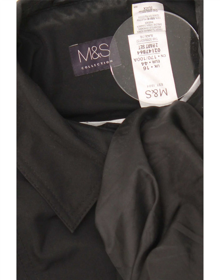 Marks & Spencer Γυναικεία καμπαρντίνα UK 16 Large Black Polyester