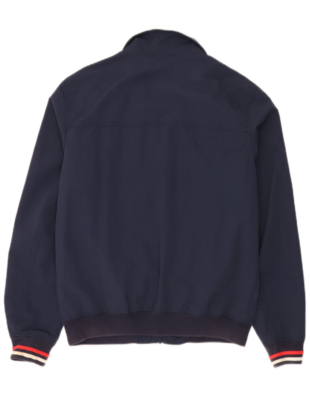 Tommy Hilfiger Mens Bomber Jacket UK 38 Medium Navy Blue Striped Polyamide