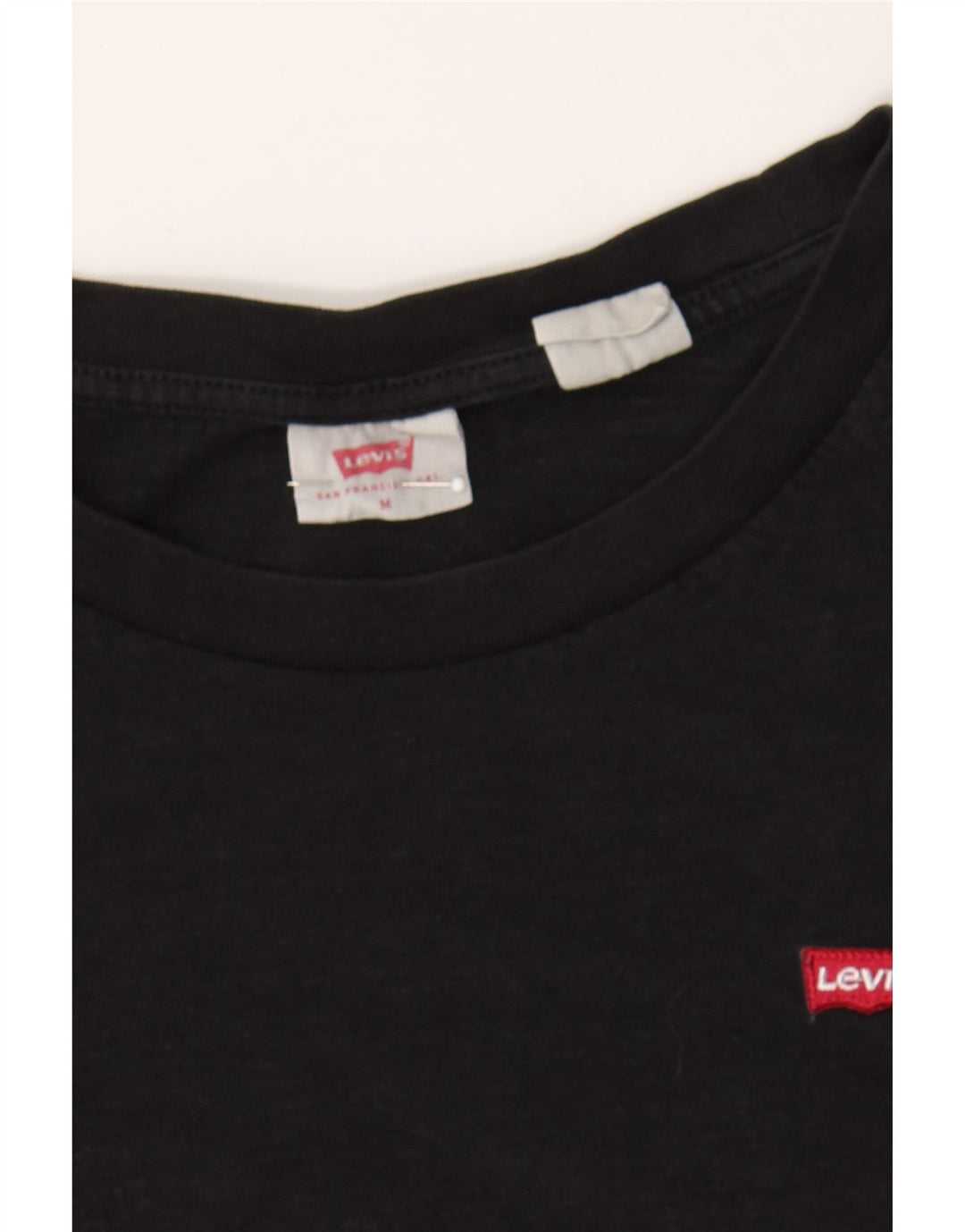 LEVI'S Womens T-Shirt Top UK 12 Medium Black Cotton Vintage Levi's and Second-Hand Levi's from Messina Hembry 