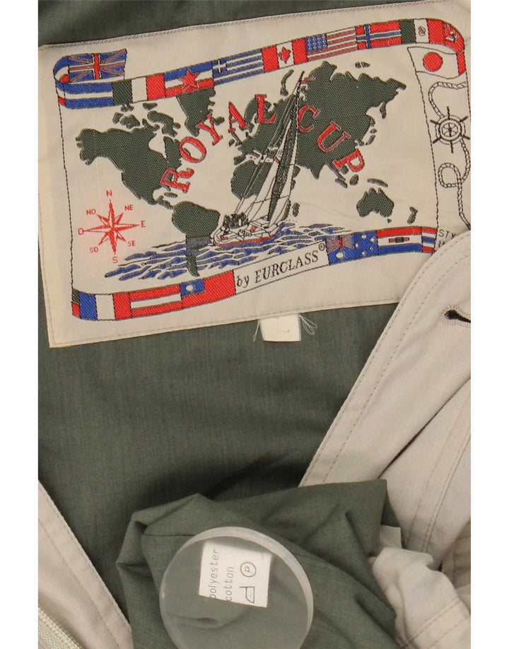 Vintage Mens Utility Jacket UK 40 Large Beige Polyester