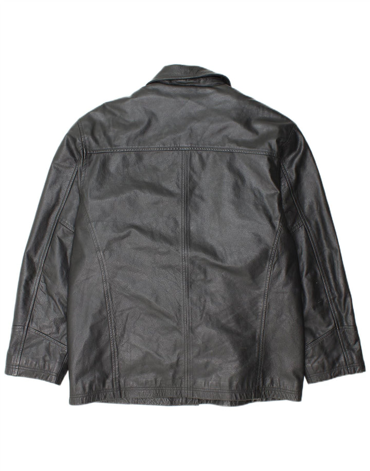 IRONSIDES Mens Leather Jacket UK 40 Large Black Leather
