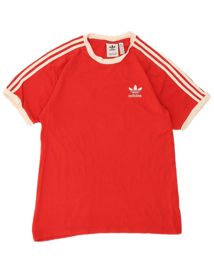 Adidas Mens T-Shirt Top Medium Red Cotton