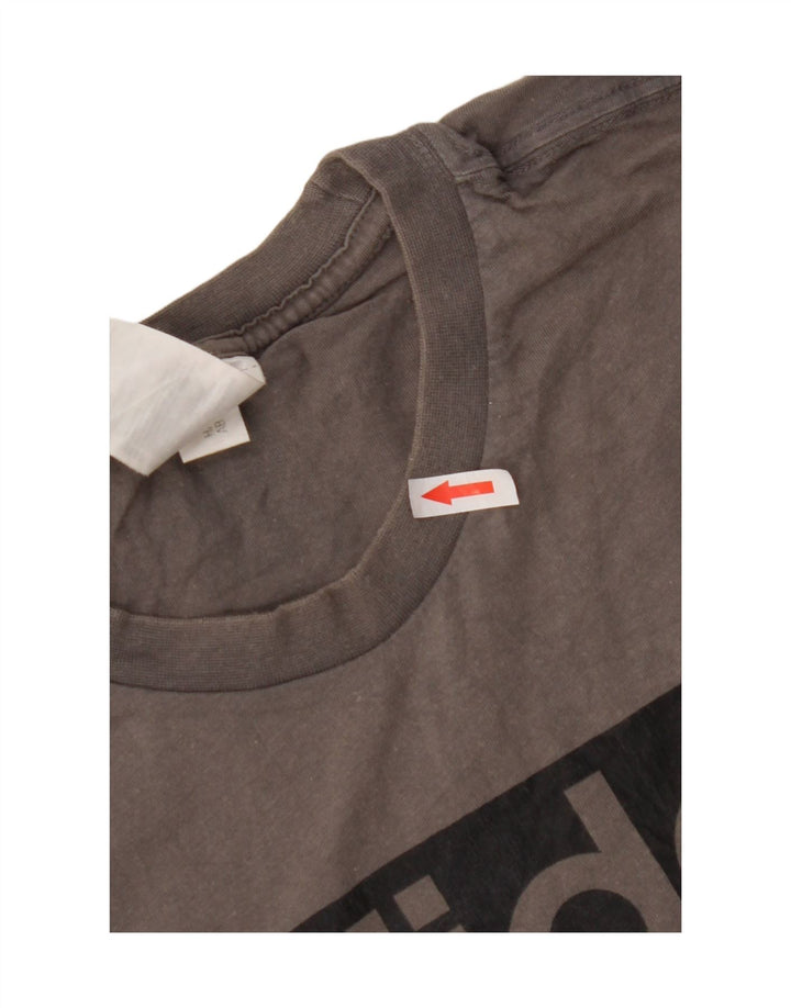 Adidas Mens Graphic T-Shirt Top Medium Grey Cotton