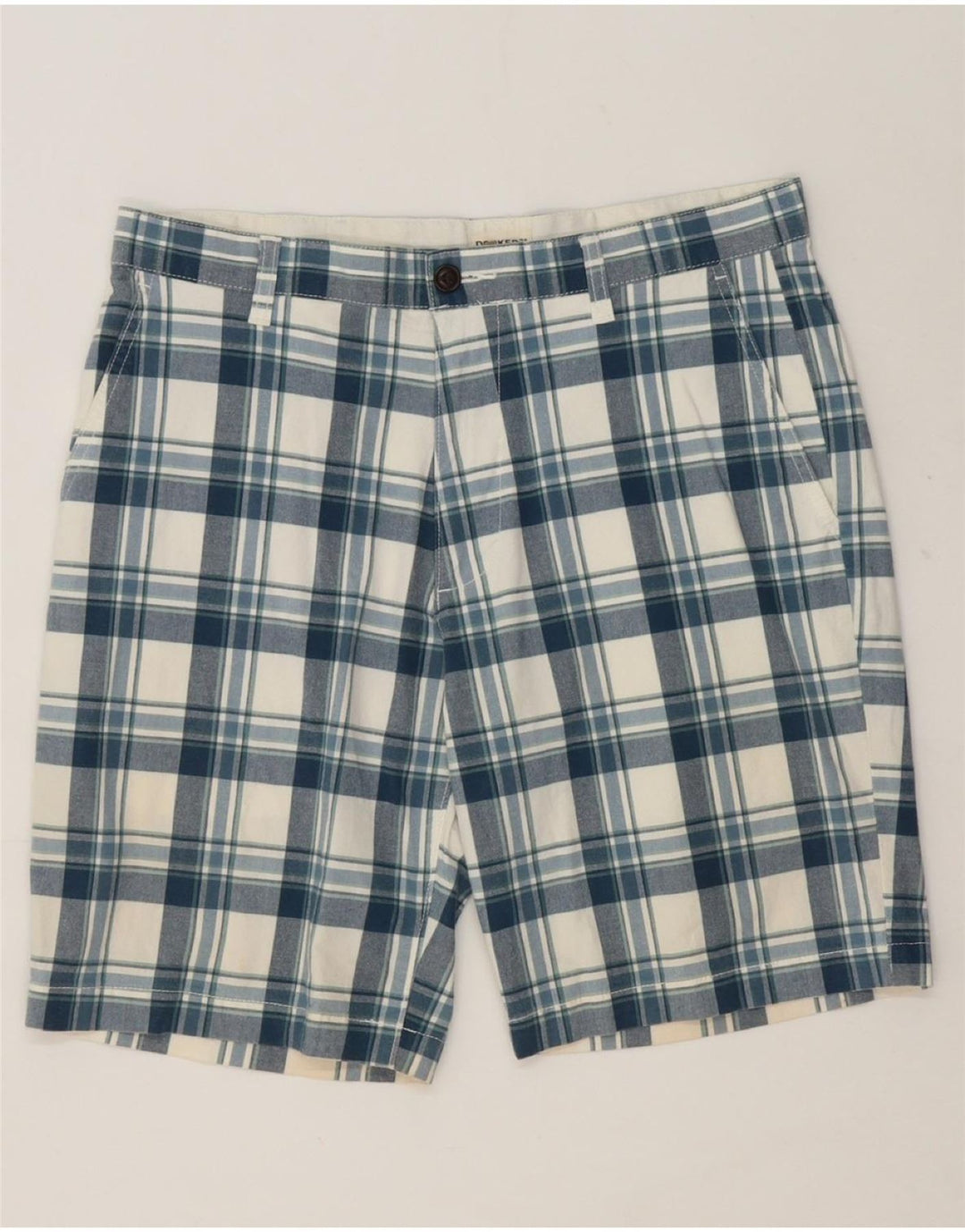 DOCKERS Mens Chino Shorts W32 Medium  Blue Check Cotton Vintage Dockers and Second-Hand Dockers from Messina Hembry 