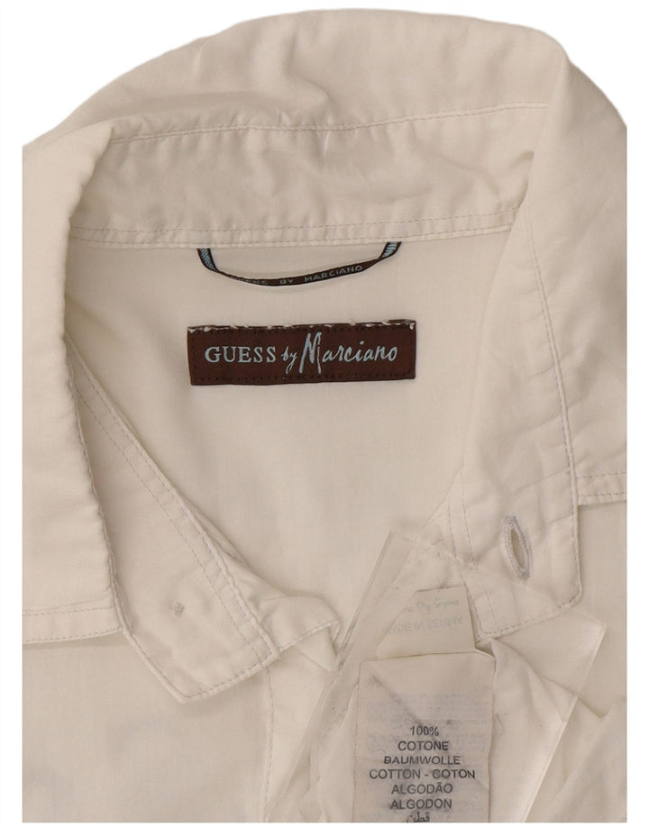 GUESS Mens Graphic Short Sleeve Shirt Small White Cotton