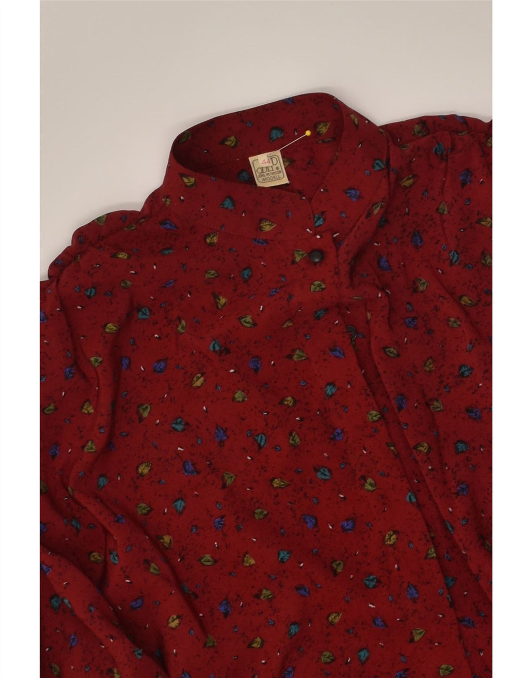 JORG PETERSON Womens Abstract Pattern Shirt EU 44 XL Red Viscose | Vintage Jorg Peterson | Thrift | Second-Hand Jorg Peterson | Used Clothing | Messina Hembry 