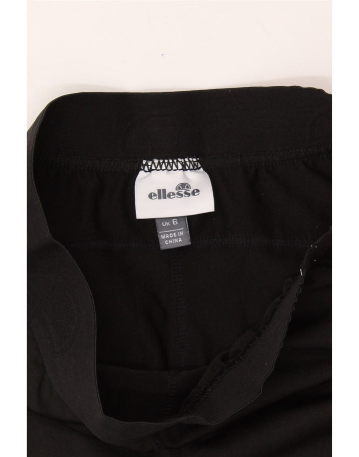 ELLESSE Womens Graphic Leggings UK 6 XS  Black Polyester Vintage Ellesse and Second-Hand Ellesse from Messina Hembry 