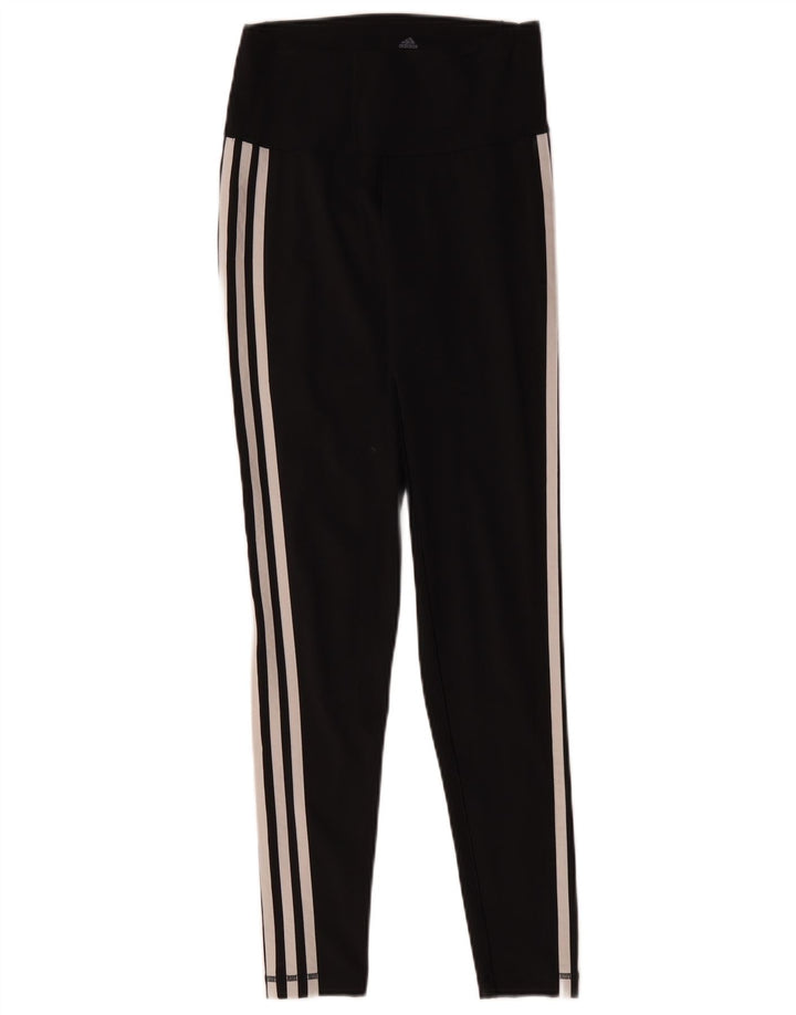 Adidas Damen Leggings UK 12/14 Medium Schwarz