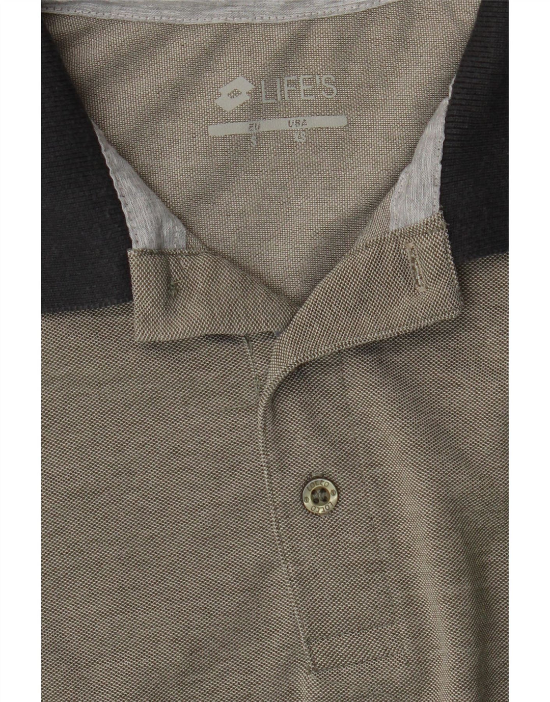 LOTTO Mens Life's Polo Shirt Small Grey Polyester Vintage Lotto and Second-Hand Lotto from Messina Hembry 