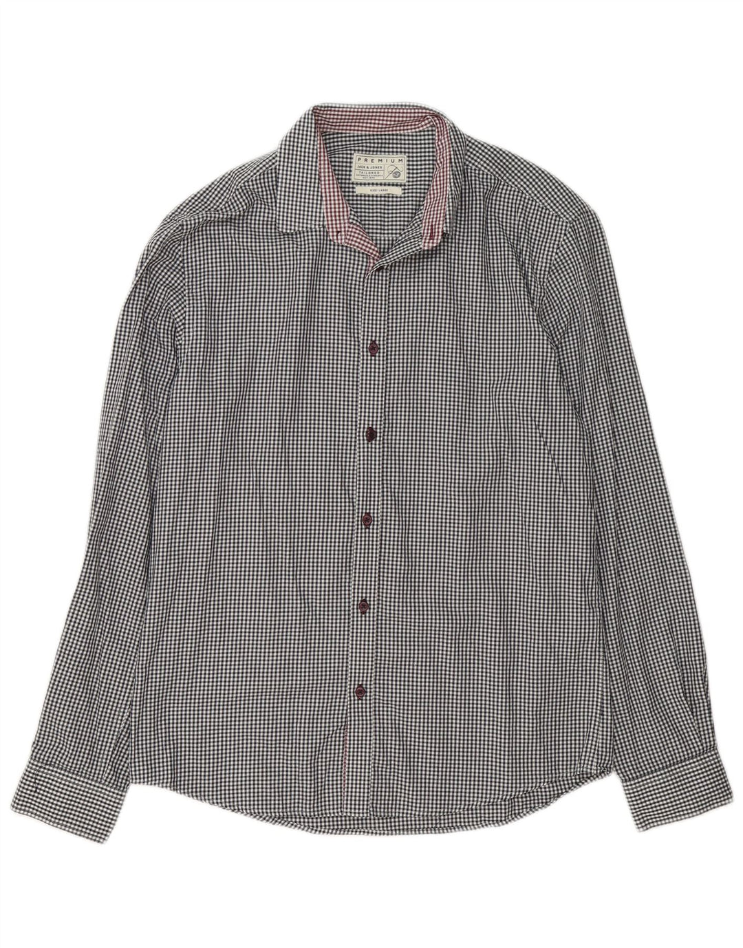 Jack & Jones Ανδρικό πουκάμισο μεγάλο λευκό βαμβακερό Gingham