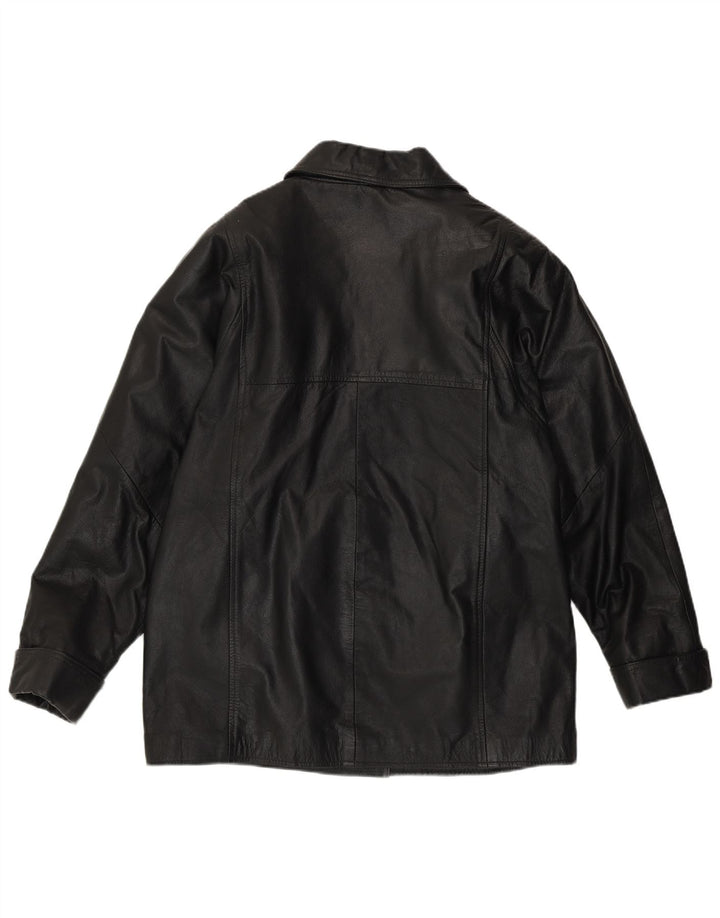 Modern Classics Womens Loose Fit Leather Jacket UK 14 Medium Black Leather