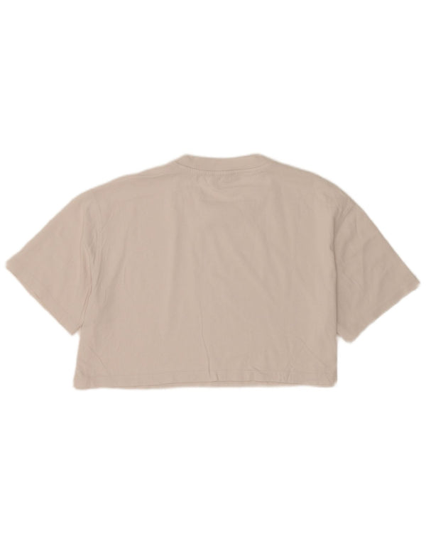 Zara Mujer Crop Camiseta Extragrande Top UK 44 Medium Blanco