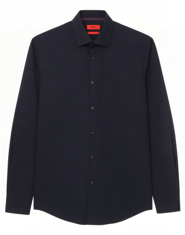 Hugo Boss Camisa Slim Fit para hombre Talla 39 15 1/2 Algodón azul marino mediano