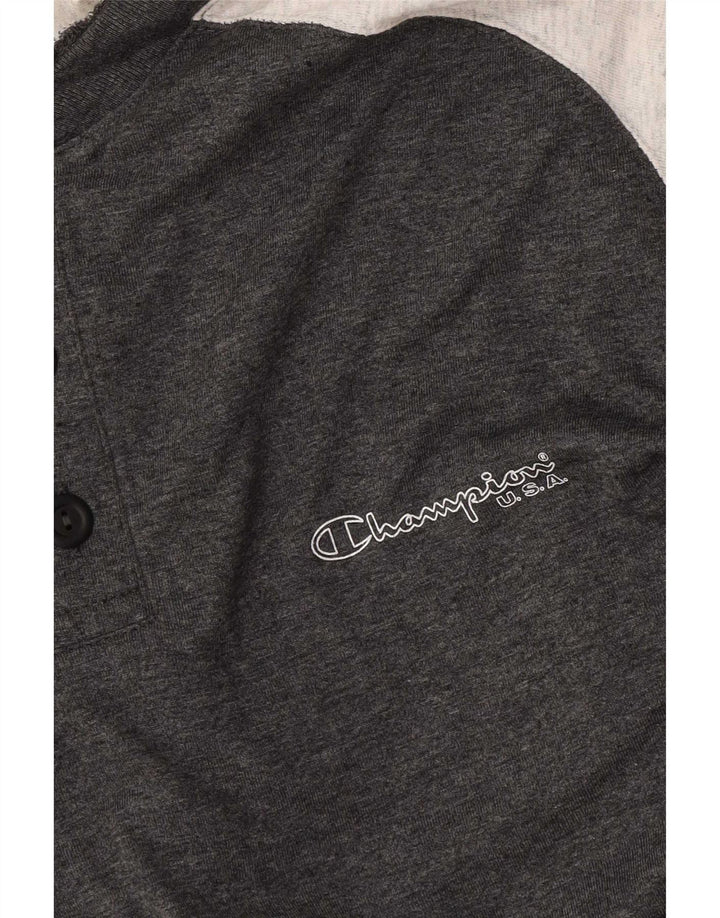 Champion Tee-Shirt Graphique Homme Gris Moyen Colourblock