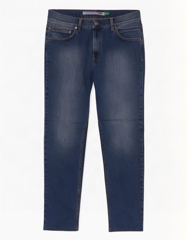 Carrera Mens 700 Straight Jeans W34 L30 Plavi pamuk