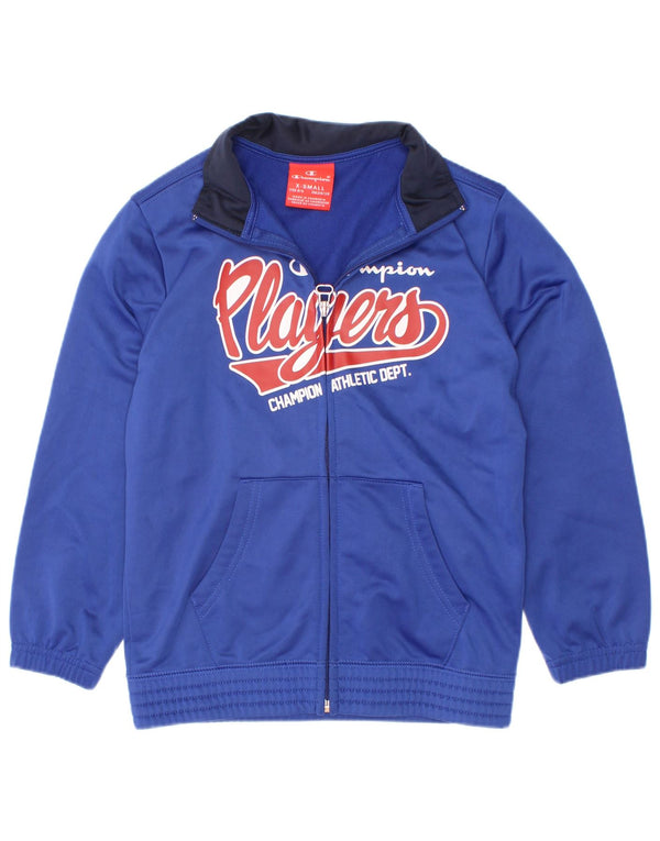 Champion Boys Players Graphic Tracksuit Top Jacket 5-6 Years XS Blue