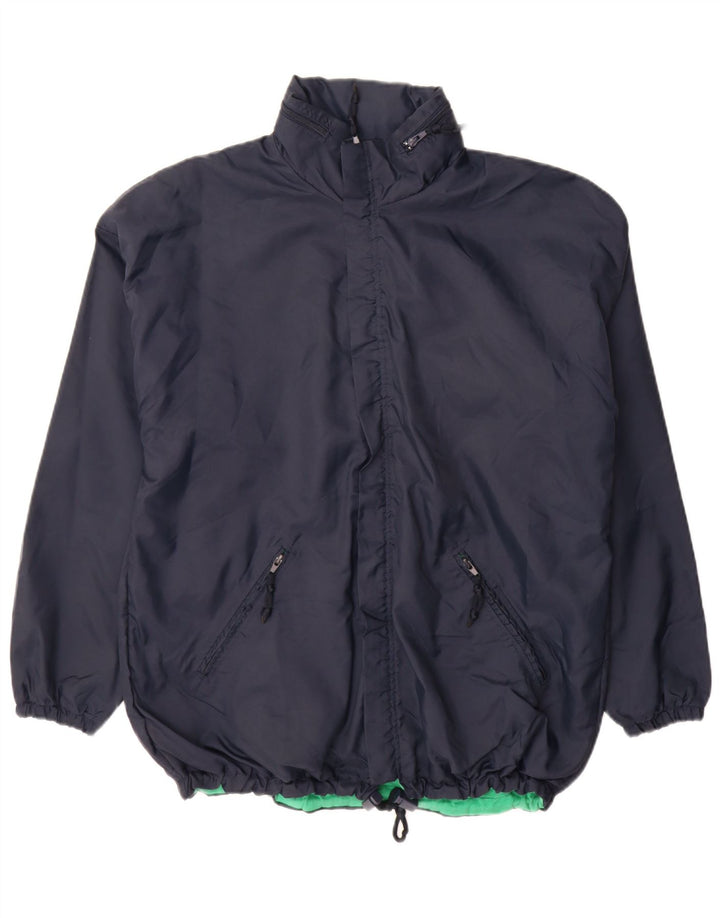 Vintage Mens Rain Jacket UK 40 Large Navy Blue Cotton