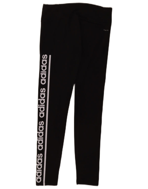 Adidas Womens Climalite Leggings UK 8/10 Small Black Cotton Sports